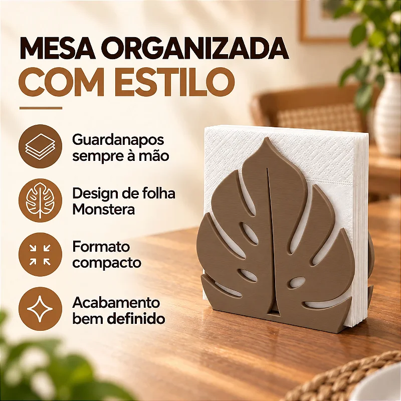 Porta-Guardanapo Monstera Criandê Wood