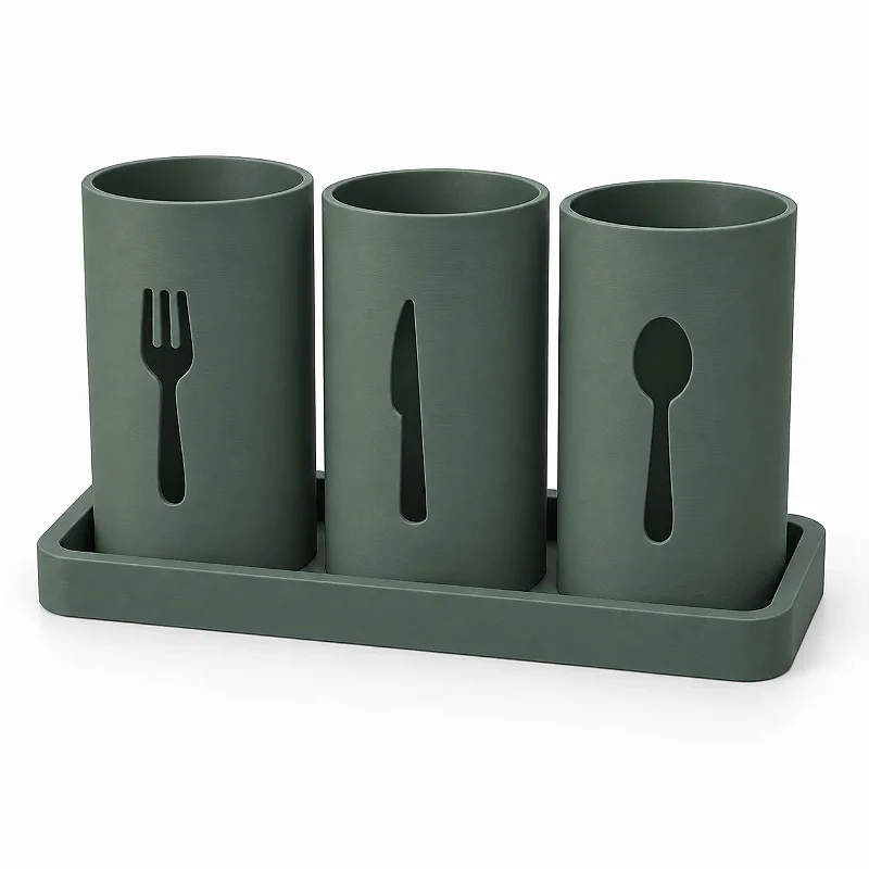 Suporte Moderno para Talheres de Mesa Criandê Verde