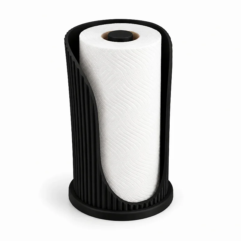 Suporte de Papel Toalha Japandi Coleção Aura Criandê Preto