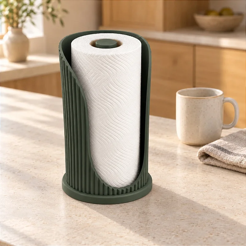 Suporte de Papel Toalha Japandi Coleção Aura Criandê Verde