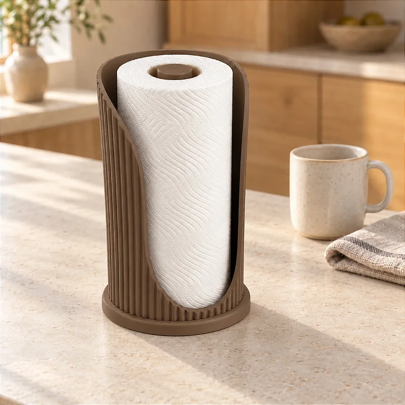 Suporte de Papel Toalha Japandi Coleção Aura Criandê Wood