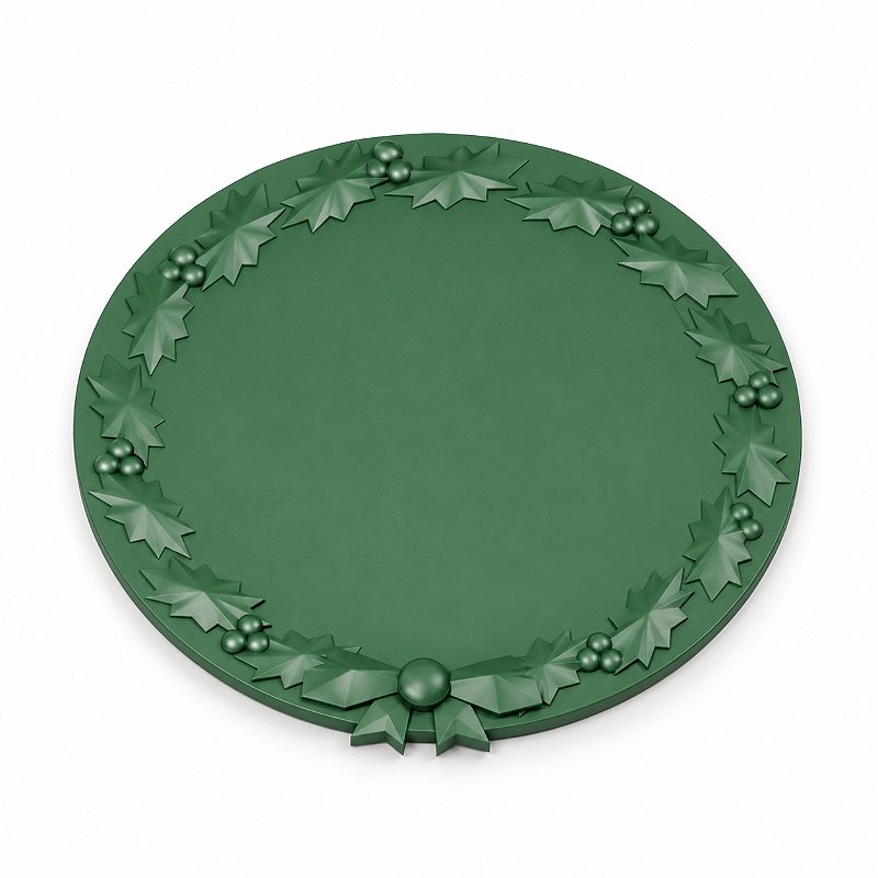 Porta-Copos Guirlanda de Natal Criandê - Apoio 7 cm Verde