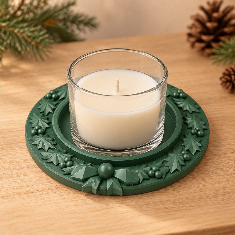 Porta-Velas Guirlanda de Natal Criandê Verde