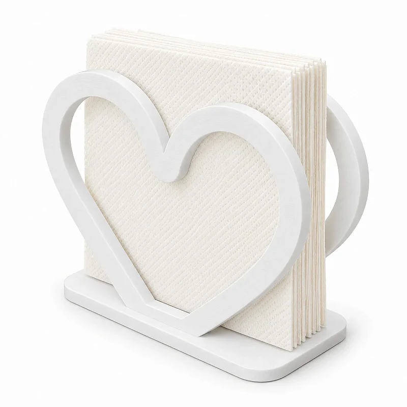 Porta-Guardanapo Coração Criandê Branco