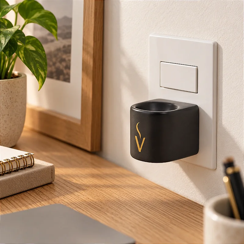 Difusor Aromatizador Elétrico Via Aroma Original Porcelana Matte Black Bivolt