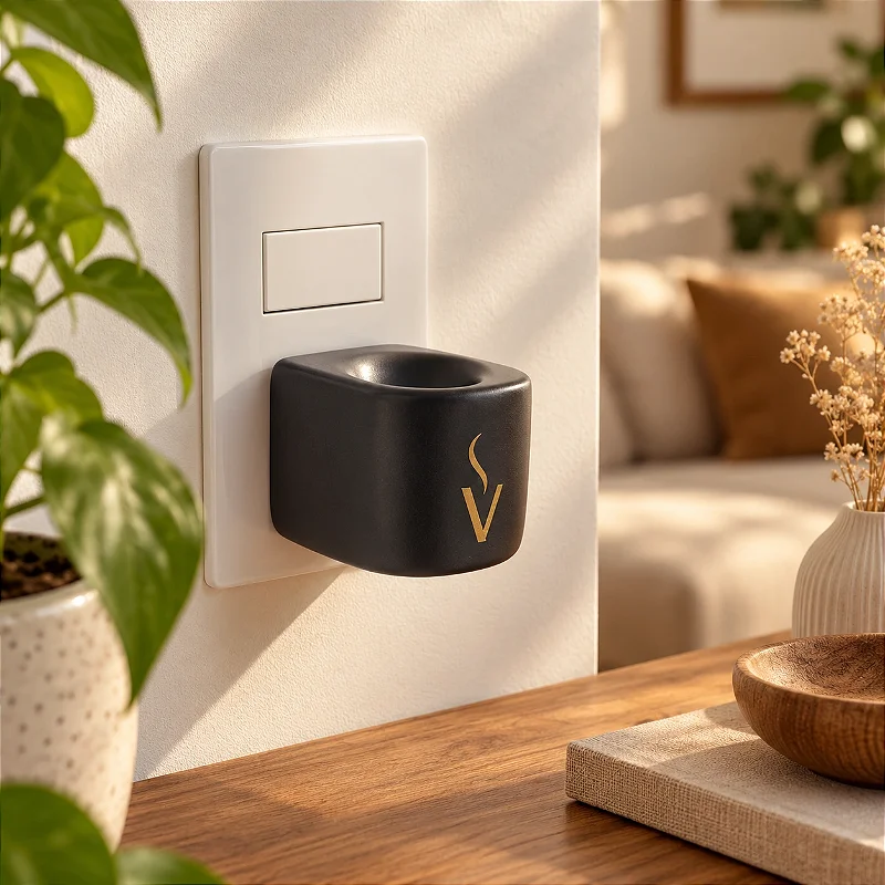 Difusor Aromatizador Elétrico Via Aroma Original Porcelana Matte Black Bivolt