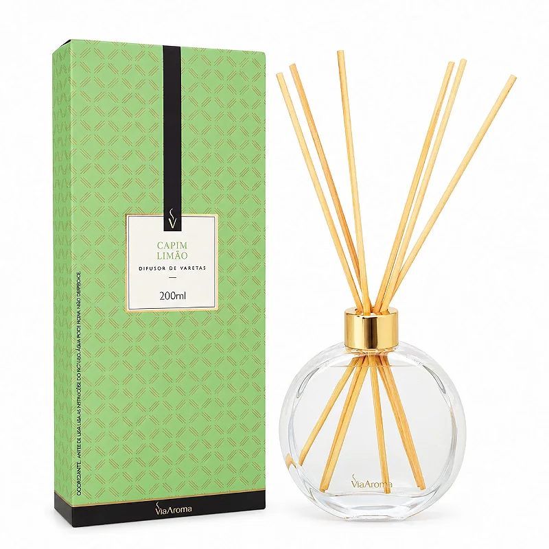 Difusor de Varetas Via Aroma Capim Limão 200 ml
