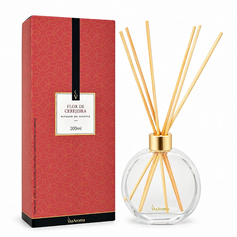 Difusor de Varetas Via Aroma Flor de Cerejeira 200 ml