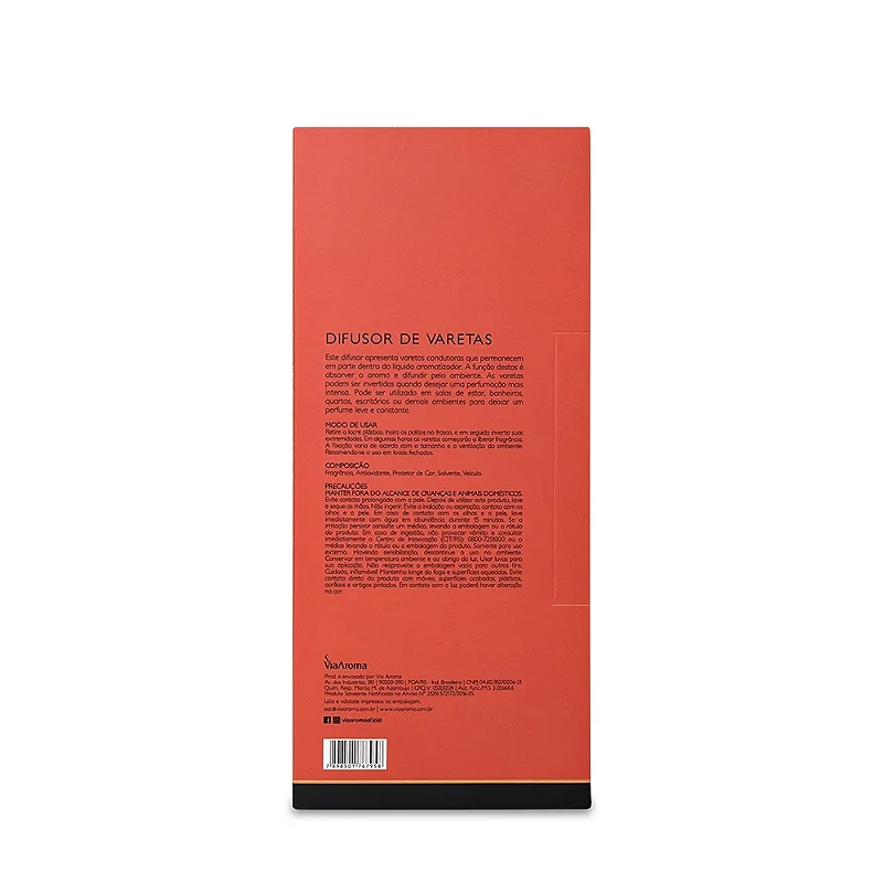 Difusor de Varetas Via Aroma Maçã com Canela 200 ml