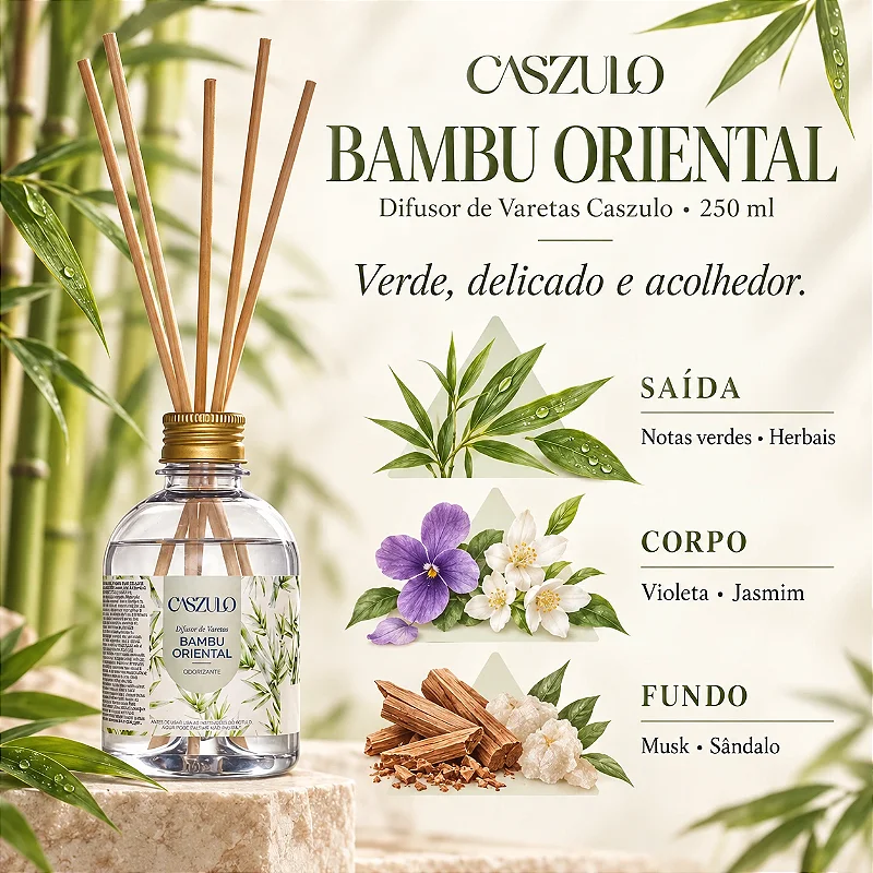 Difusor de Varetas Caszulo Via Aroma Bambu Oriental 250 ml