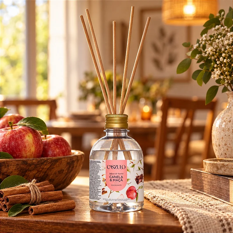Difusor de Varetas Caszulo Via Aroma Canela e Maçã 250 ml