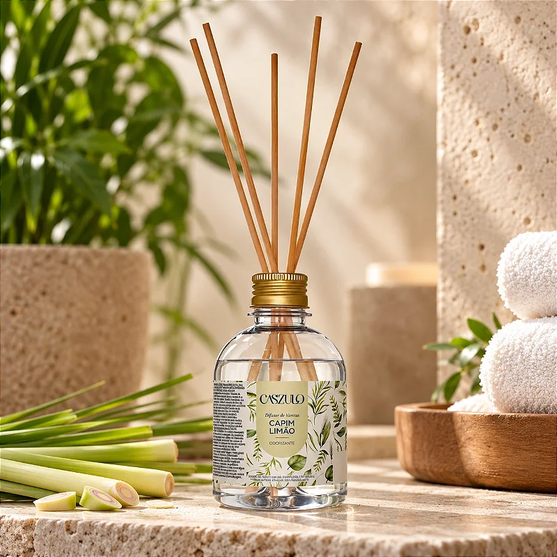 Difusor de Varetas Caszulo Via Aroma Capim Limão 250 ml