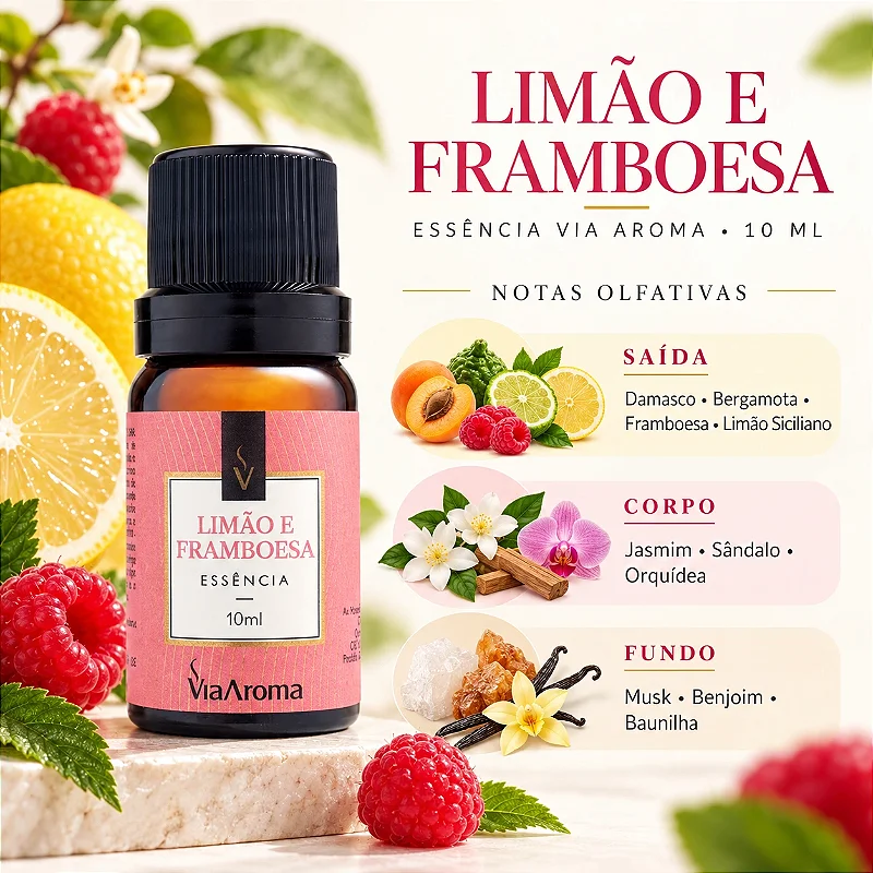 Essência Limão e Framboesa Via Aroma 10 ml