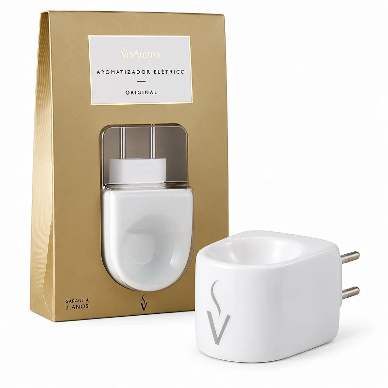 Combo Aromatizador Elétrico Via Aroma Branco + 8 Essências 10 ml