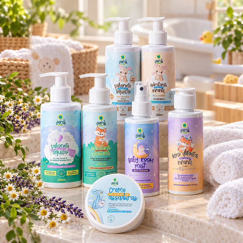 Kit Higiene para Bebê Verdi Natural – 7 Produtos Desde o Nascimento