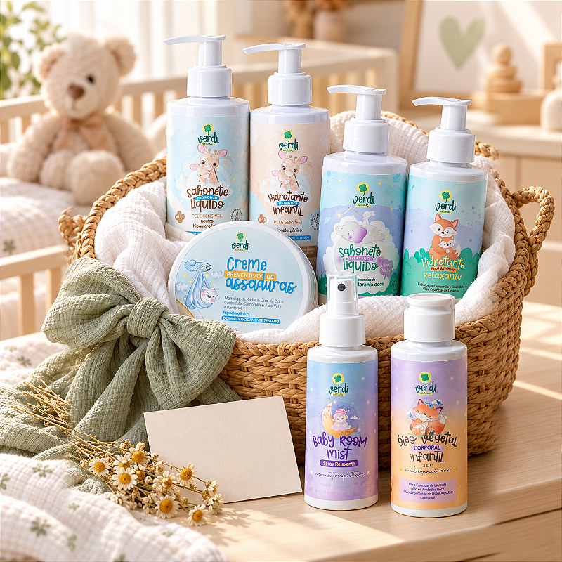Kit Higiene para Bebê Verdi Natural – 7 Produtos Desde o Nascimento