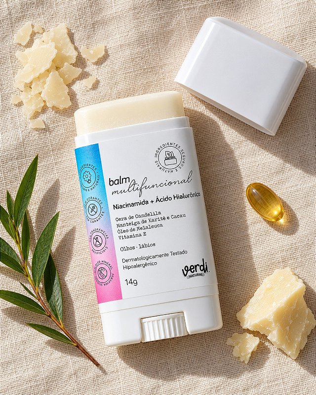 Balm de Olhos e Boca com Niacinamida e Ácido Hialurônico 14 g – Verdi Natural