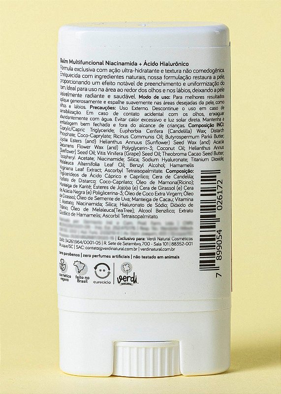 Balm de Olhos e Boca com Niacinamida e Ácido Hialurônico 14 g – Verdi Natural