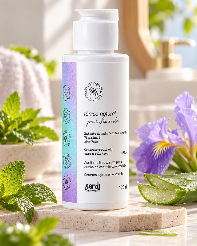 Tônico Facial Natural Purificante para Pele com Acne e Oleosa 120 ml – Verdi Natural