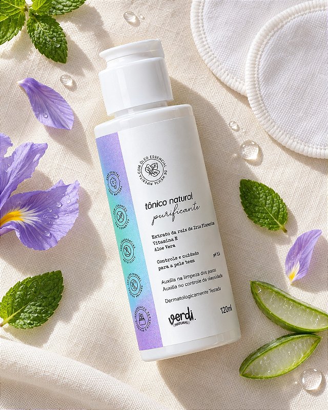 Tônico Facial Natural Purificante para Pele com Acne e Oleosa 120 ml – Verdi Natural