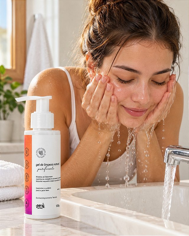 Gel de Limpeza Facial Natural Purificante para Pele com Acne e Oleosa 120 g – Verdi Natural