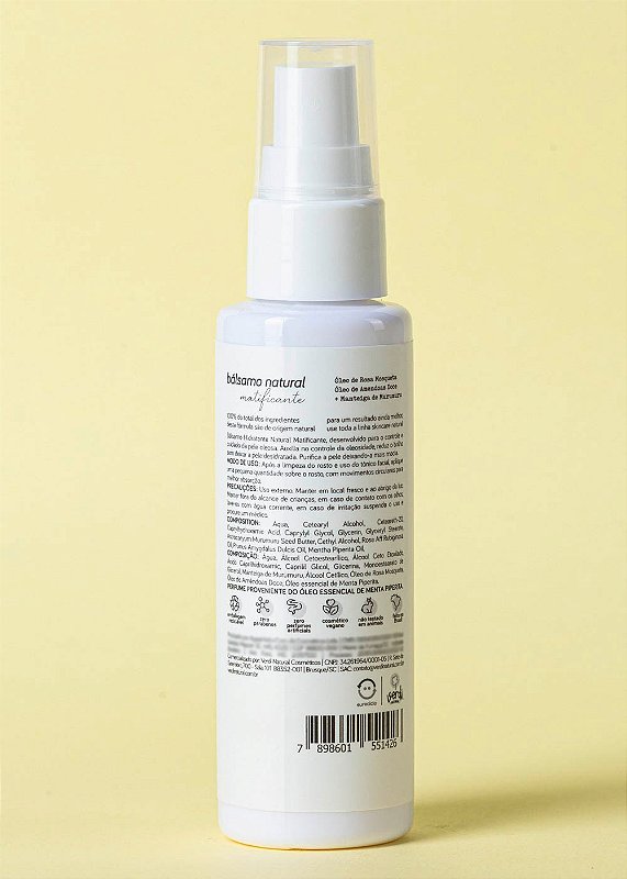 Bálsamo Facial Natural Matificante para Pele com Acne e Oleosa 60 g – Verdi Natural