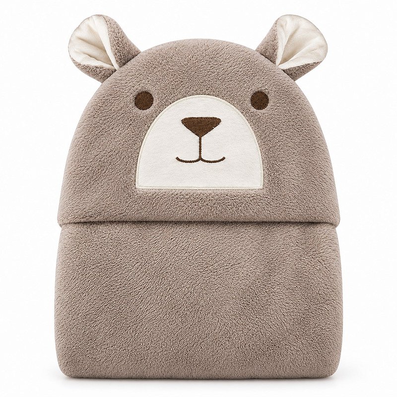 Toalha de Banho Infantil com Capuz Power Sec 3D 80x125cm Urso Yogi Bege - Laço Bebê