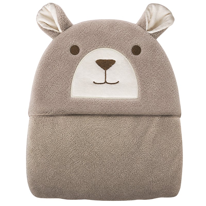 Toalha de Banho Infantil com Capuz Power Sec 3D 80x125cm Urso Yogi Bege - Laço Bebê