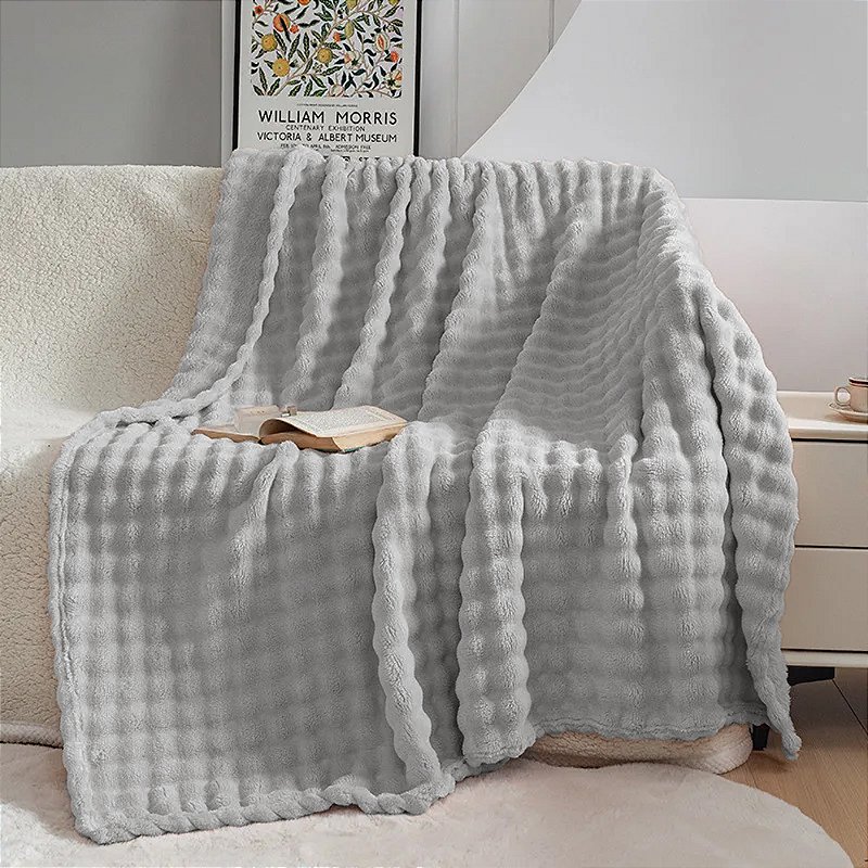 Manta para Sofá Laço Home Pellit Bubble 127x152cm Cinza