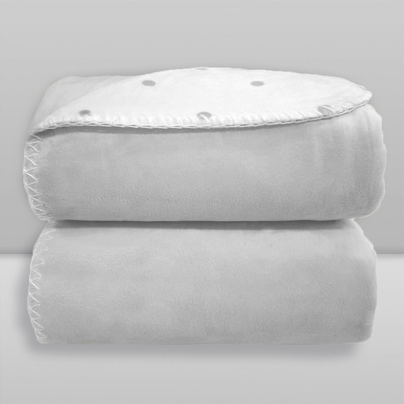 Manta Laço Bebê Dupla Face Poá 100x76cm Cinza