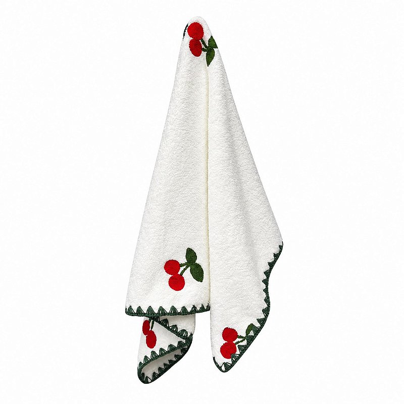 Pano de Copa Laço Home Power Sec 40x60cm Frutas Cereja Branco