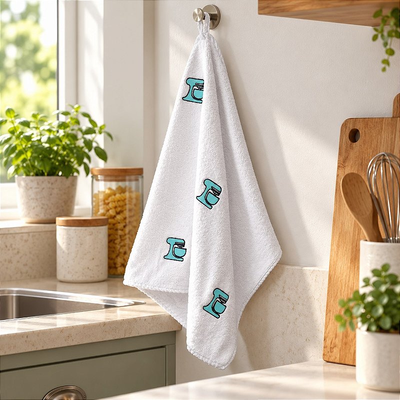 Pano de Copa Laço Home Power Sec 40x60cm Batedeira Verde Tiffany