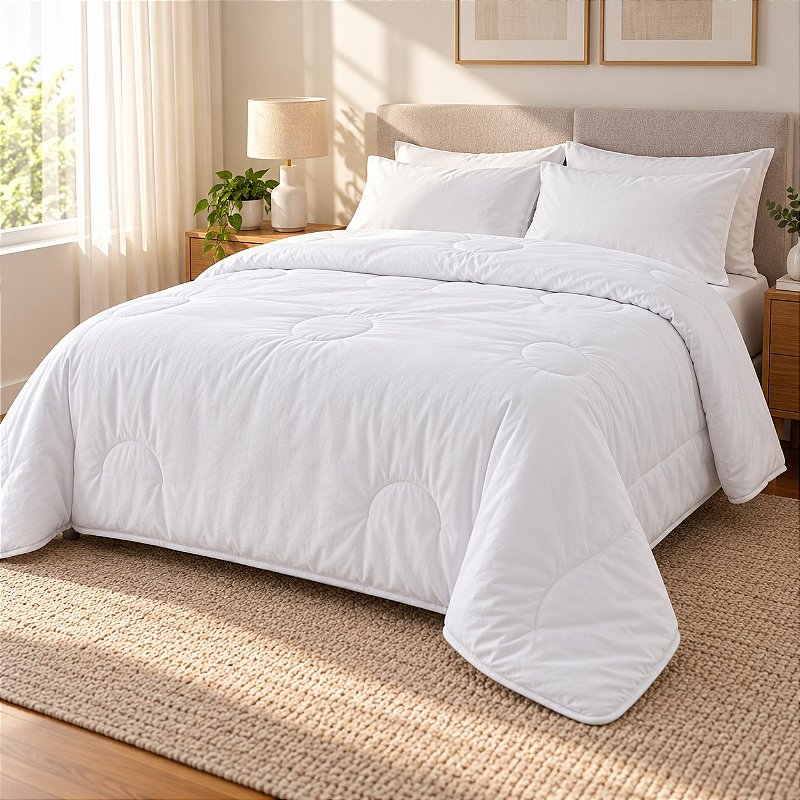 Edredom Casal Extra Macio Marshmallow 2,20 x 2,40 Branco - Laço Bebê