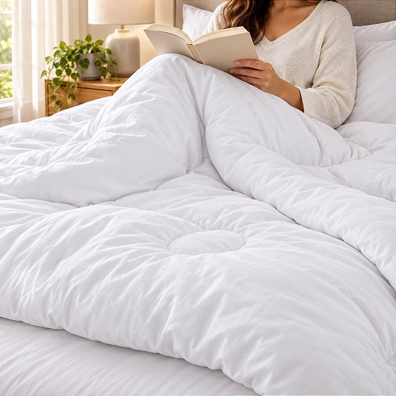 Edredom Casal Extra Macio Marshmallow 2,20 x 2,40 Branco - Laço Bebê