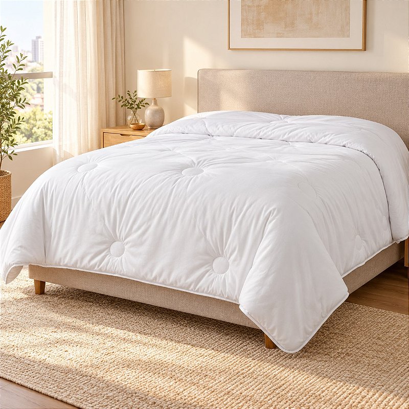 Edredom Queen Extra Macio Marshmallow 2,40 x 2,60 Branco - Laço Bebê