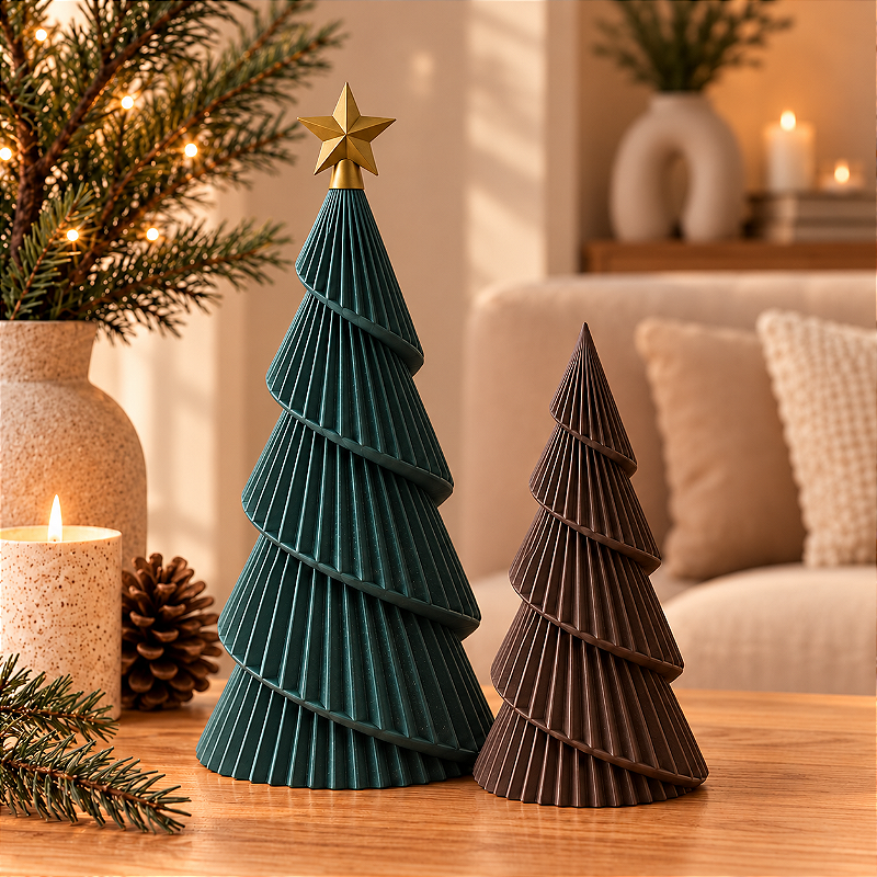 Kit Árvores de Natal Minimalistas – Bosque Encantado