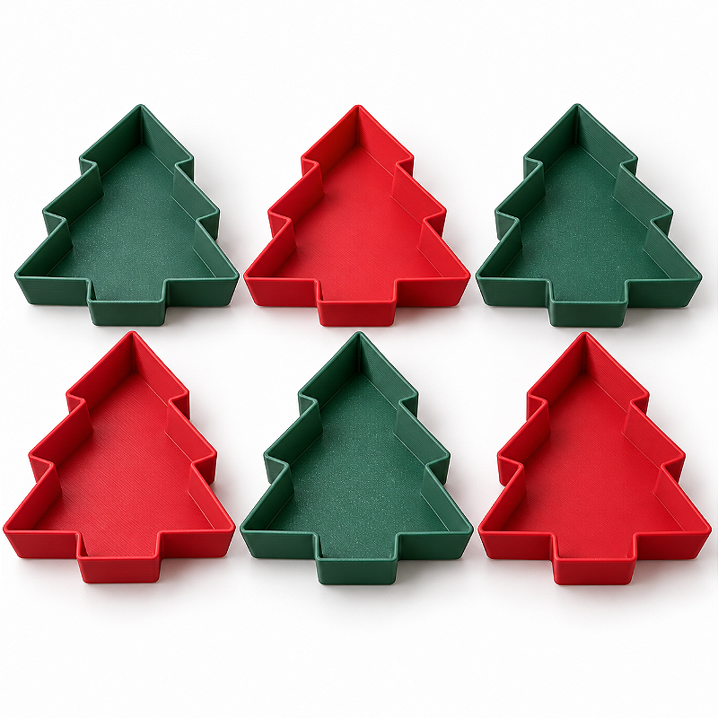Conjunto de Bandejas Árvore de Natal Empilháveis – 6 Peças