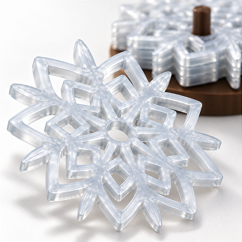 Porta-Copos Flocos de Neve Gelo Translúcido com Suporte – 7 Peças