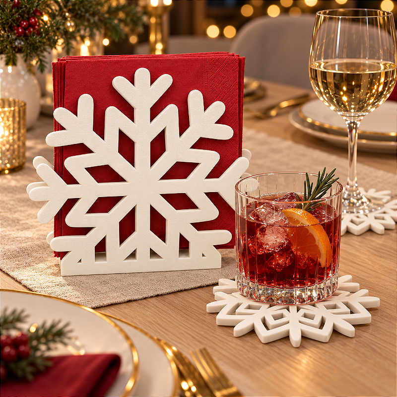 Porta-Guardanapo Floco de Neve – Branco Neve
