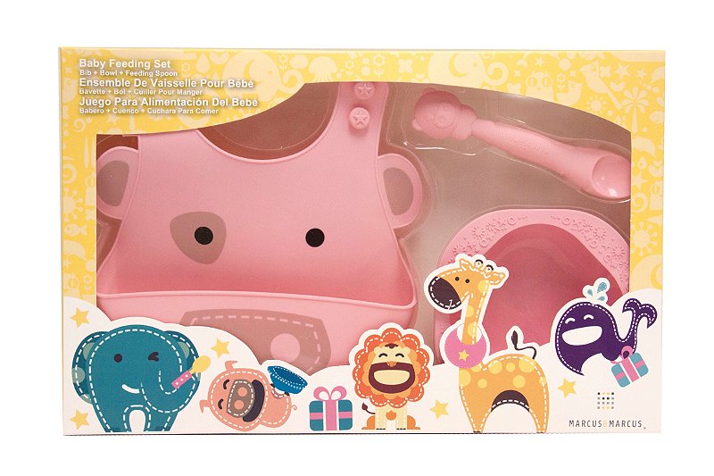 Kit Alimentação em Silicone Porquinha - Marcus & Marcus