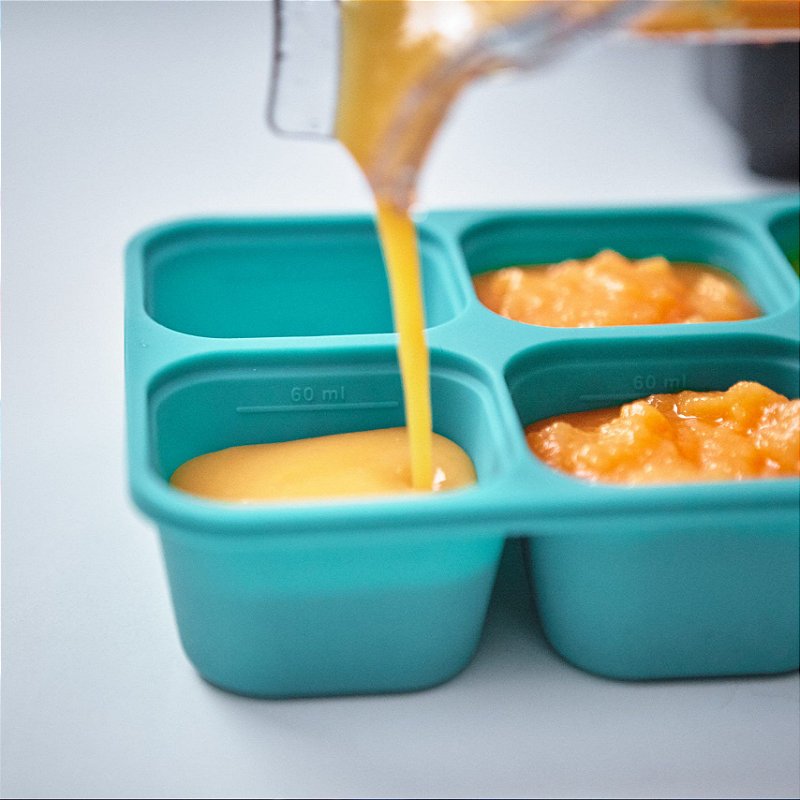 Porta Papinha de Silicone com Tampa 6 Cubos (60ml) Porquinha - Marcus & Marcus