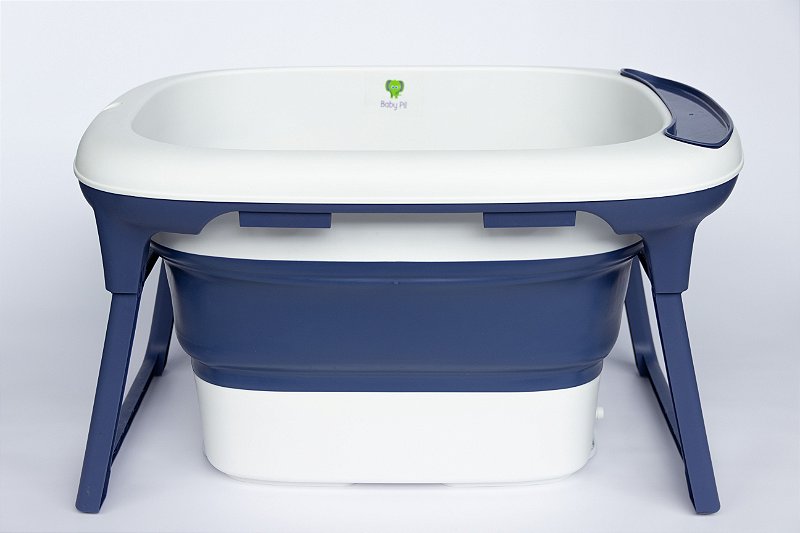 Banheira Dobrável Ofurô Luxo Azul Marinho (0 meses à 10 anos) - Baby Pil