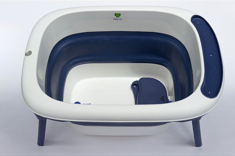 Banheira Dobrável Ofurô Luxo Azul Marinho (0 meses à 10 anos) - Baby Pil