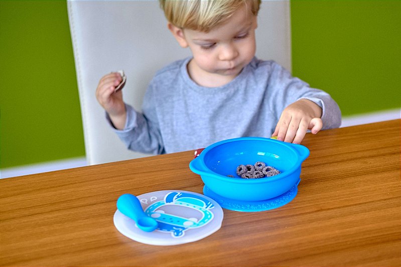 Tigela com Sucção e Tampa em Silicone Porquinha - Marcus & Marcus