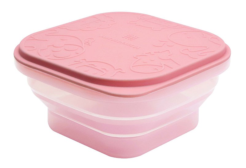 Marmitinha Container Dobrável em Silicone Porquinha - Marcus & Marcus
