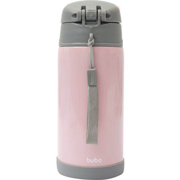 Garrafa Térmica Infantil Parede Dupla Gumy Rosa - Buba