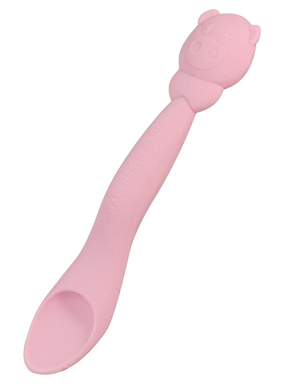 Colher de Silicone Infantil Porquinha - Marcus & Marcus