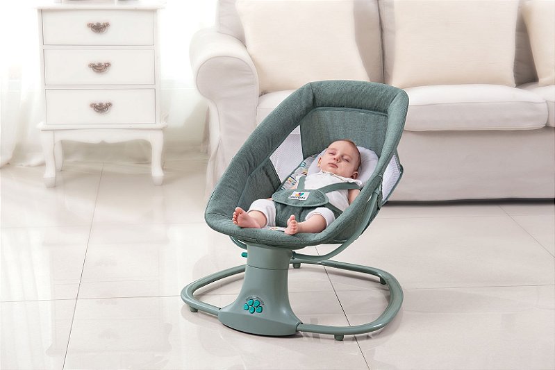 Cadeira de Balanço Bebê Infantil Automática com Bluetooth Techno Verde - Mastela
