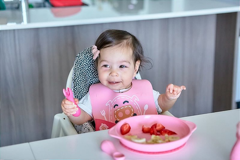 Prato de Silicone com Sucção Porquinha - Marcus & Marcus