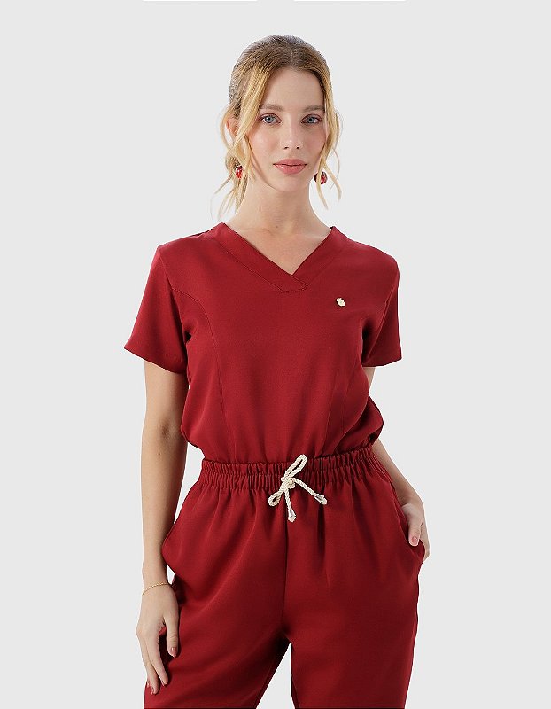 Scrub Feminino Gérbera Vinho